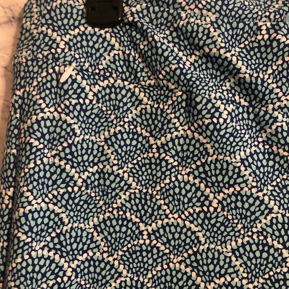 J. McLaughlin Carmel Pants In Fanned Blossom Catalina Cloth Sz M Blue Coastal - Picture 4 of 11